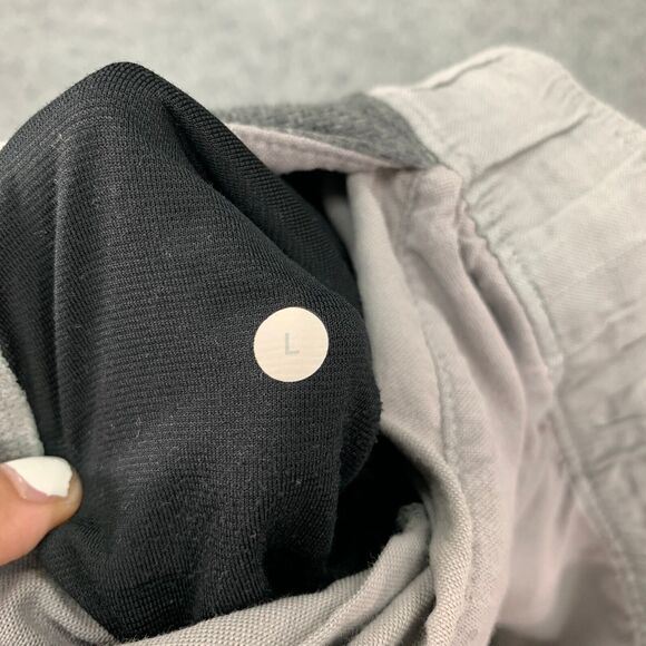 Lululemon Shorts Men L Large Ash Graphite Elastic Waist Athleisure Comfort *READ - Picture 9 of 11